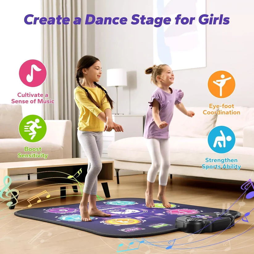 Dance Mat, Dance Pad with Touch Sensitive Light Up LED & 5 Modes Game