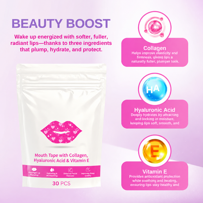 Hydrating Lip Plumping Mouth Tape – Overnight Moisture & Comfort