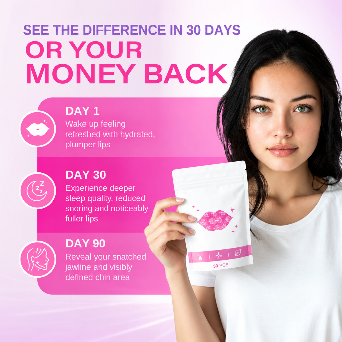 Hydrating Lip Plumping Mouth Tape – Overnight Moisture & Comfort