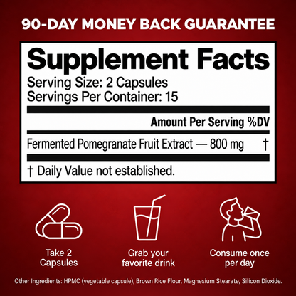 Fermented Pomegranate Extract Capsules – 800mg | Antioxidant & Daily Wellness Support