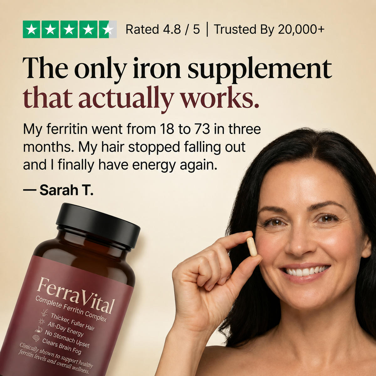 FerraVital Complete Ferritin Complex — Iron, Energy & Hair Support