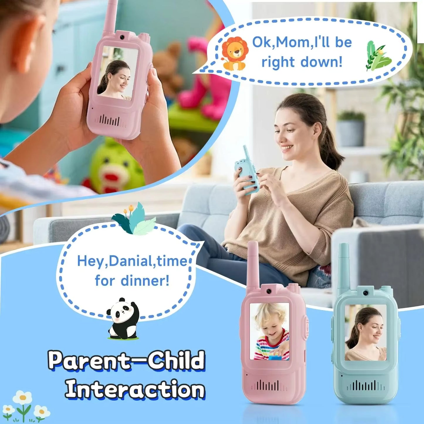 Kids Video Walkie Talkies 2 Pack – Rechargeable & Easy Call