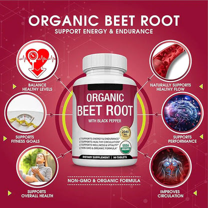 Organic Beet Root Powder Tablets - 2040mg