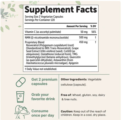 NMN Complex | 1000mg Per Serving | 120 Vegetarian Capsules